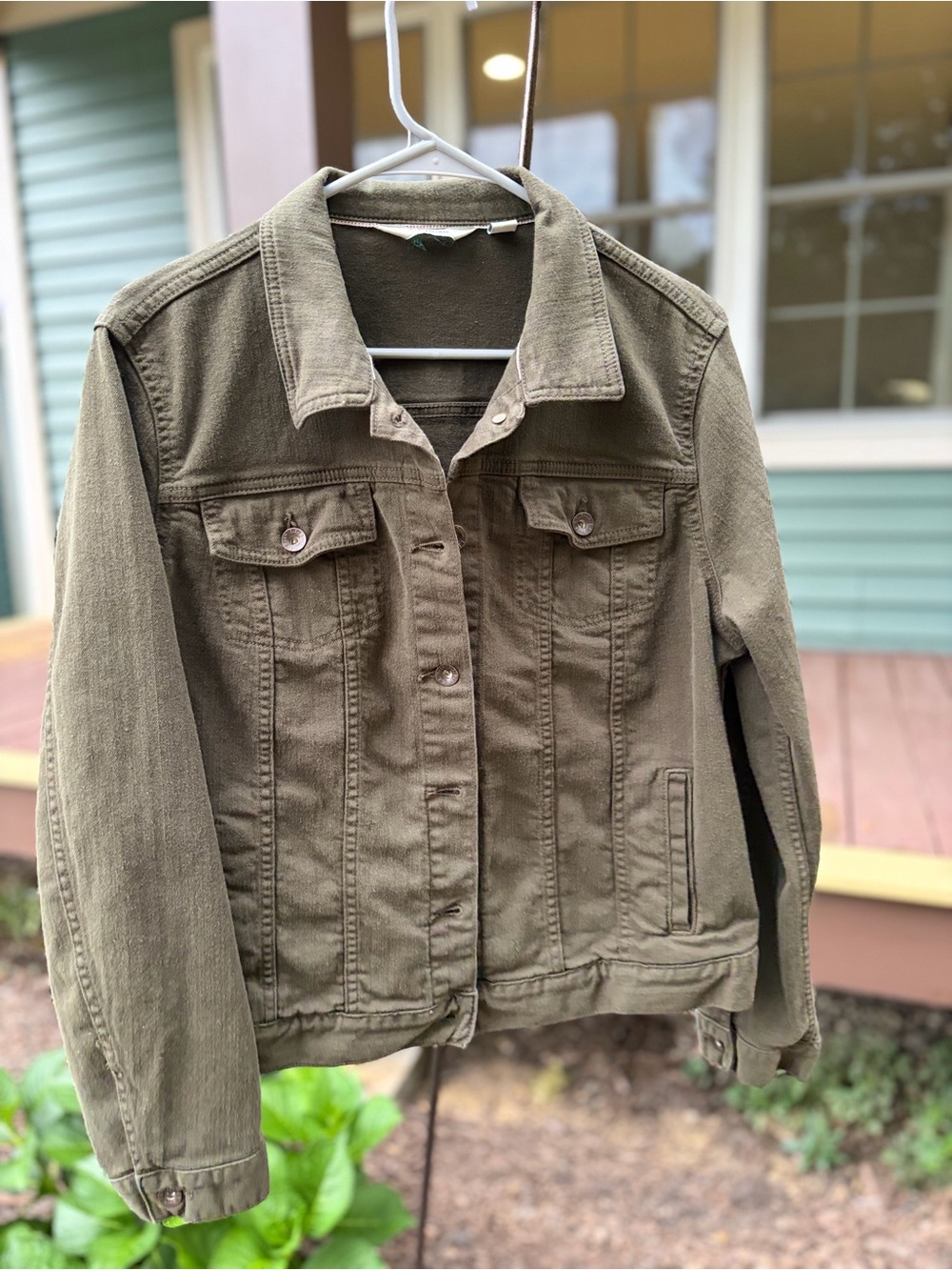 L.L. Bean Olive Green Denim Jacket
